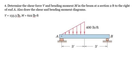 Solved Determine The Shear Force V And Bending Moment M Chegg