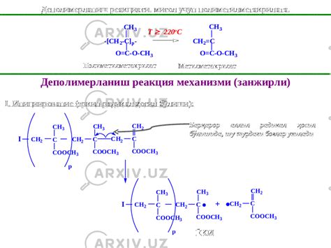 Maxsus Xossali Polimerlarni Ion Polimerlanish Polikondensatlanish