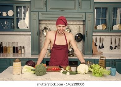 Man Attractive Nude Chef Wear Apron Stock Photo 1377714677 Shutterstock