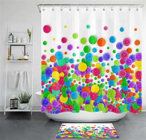 Colorful Polka Dot Shower Curtain Brighten Up Your Bathroom Walmart