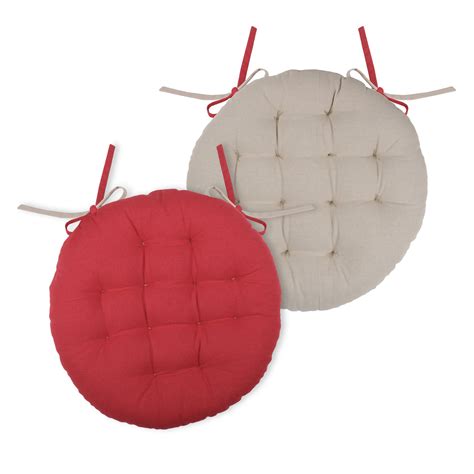 Coussin De Chaise Rond Cm Duo Rouge D Co Textile Eminza