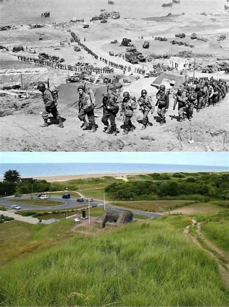 Omaha Beach Area, Normandy - Then & Now