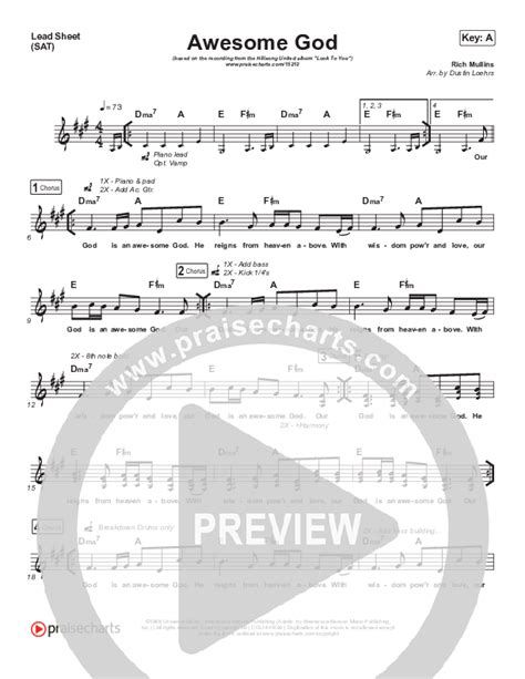 Awesome God Sheet Music PDF (Hillsong UNITED) - PraiseCharts