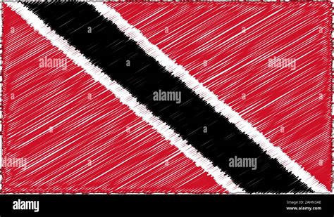 Dibujo Vectorial Del Sketch De Estilo Bandera De Trinidad Y Tobago Imagen Vector De Stock Alamy