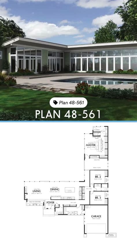 Contemporary Single-Story House Plans | House plans, Contemporary house ...