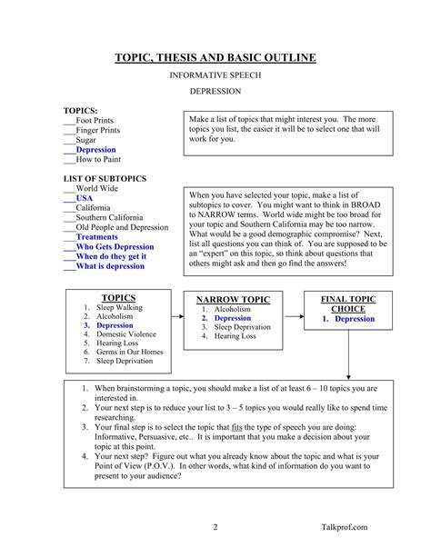 Free Printable Informative Speech Outline Templates Pdf Word Example