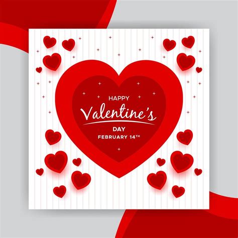 Happy valentine's day red heart instagram post template and different ...