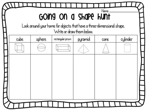 Ship Shape First Grade 3d Shapes Freebie Free Worksheets Samples