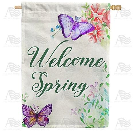 Welcome Spring House Flag – Just For Fun Flags