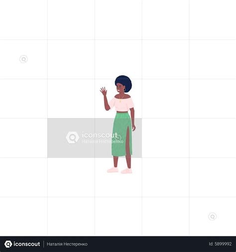 Female waving hand Animated Illustration download in JSON, LOTTIE or ...