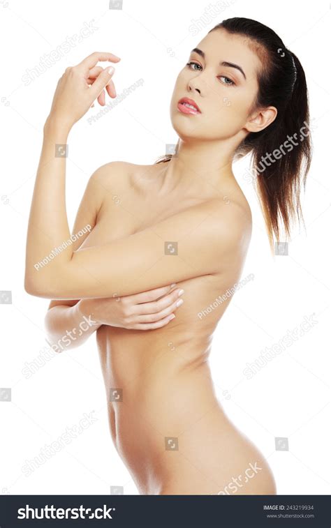 Side View Nude Woman Posing Camera Stock Photo Edit Now