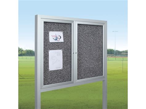 MooreCo balt 94HAD-OP-RT All Weather Herald Outdoor Standing Bulletin Board Cabinet (48"H x 48"W ...