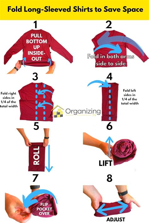 How to Fold Long-Sleeved Shirts: Fast and Small (Video + Pictures ...