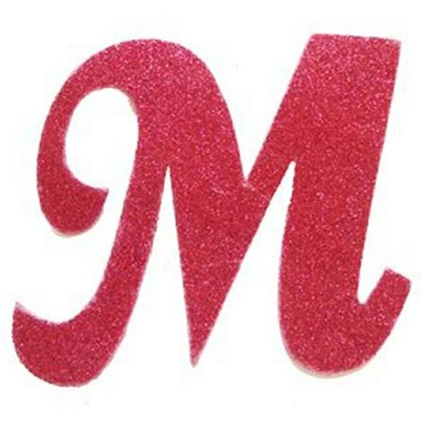 Red Glitter Letter M