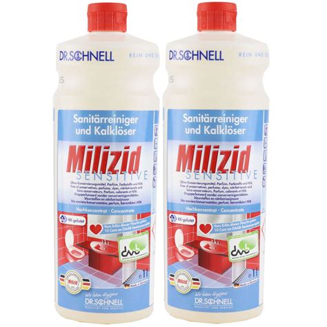 Dr Schnell Milizid Sensitive 2 x 1 Liter Sanitärreiniger ohne Duft