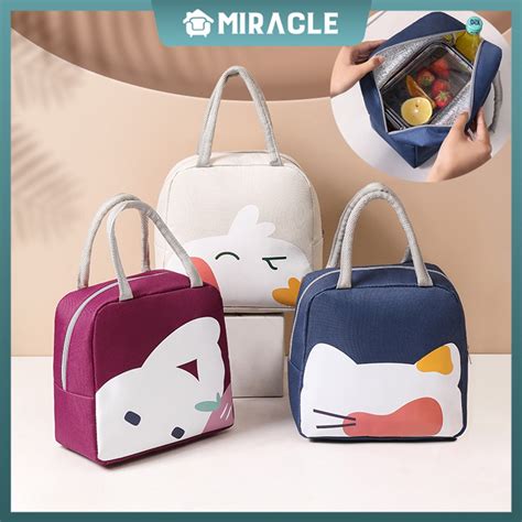 Jual MIRACLE Lunch Bag TAHAN PANAS Bento Tas Penyimpanan Kotak Makanan