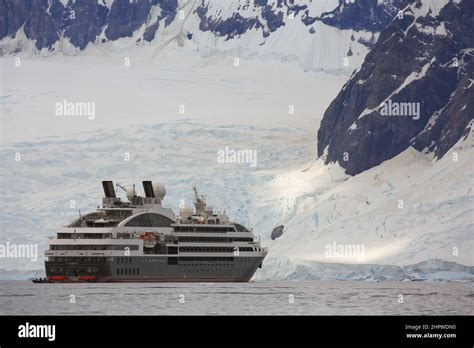 Le Boreal expedition cruise ship in Wilhelmina Bay, Antarctica Stock ...