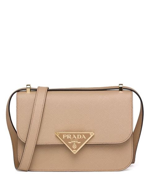 Prada Saffiano Leather Shoulder Bag Neutrals Farfetch Nude Bags