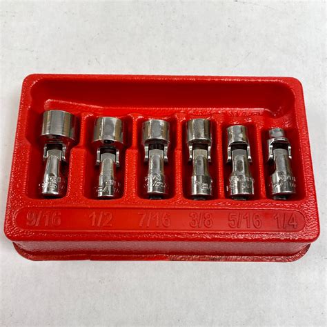 Snap On 6 Pc 14 Drive 12 Point Sae Flank Drive Shallow Universal Socket Set 106tmua Shop