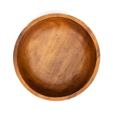 Empty Wooden Bowl Isolated White Free Stock Photos Stockfreeimages