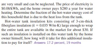 Solved Consider A M High Electric Hot Water Heater Chegg