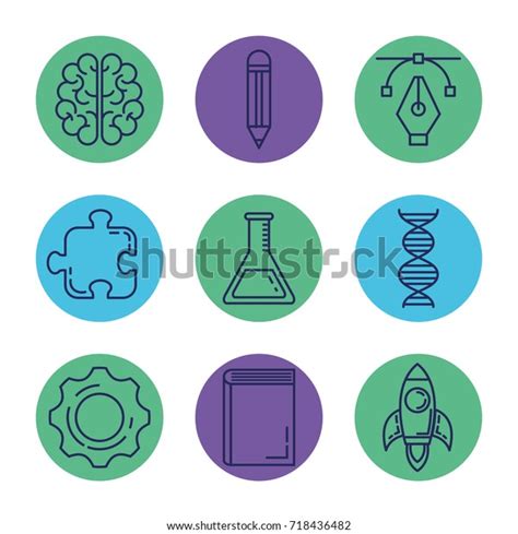 Brain Storming Set Icons Stock Vector Royalty Free