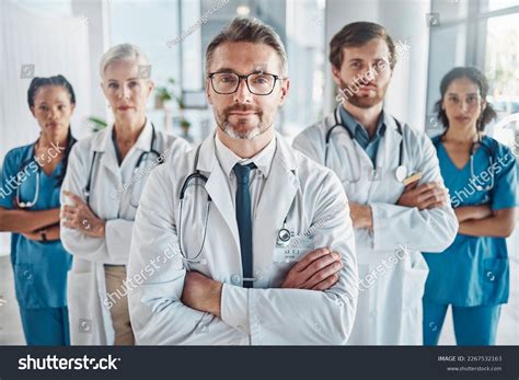 Healthcare Leadership Team Portrait Doctor Nurses Stock Photo