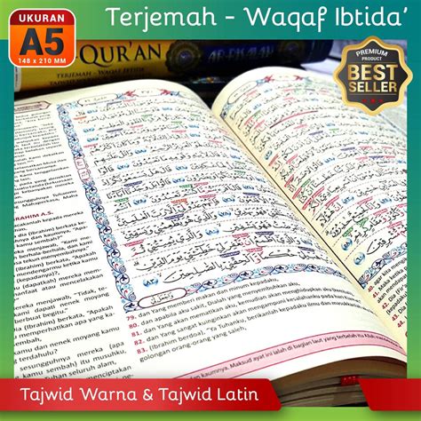 Jual Bisa Cod Al Quran A Ar Risalah Terjemah Tajwid Warna Waqaf