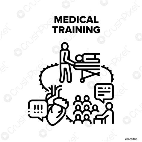 Medical Training Vector Black Illustration Stock Vector 3609403