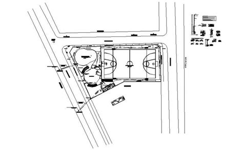 Sports Playground Area Of Basketball Court Ground Autocad File Cadbull