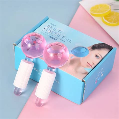 2 pçs caixa beleza ice therapy rosto massagem bola legal compressa