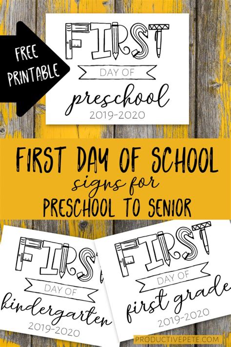 Free Printable First Day of School Signs 2023-2024 | School signs ...