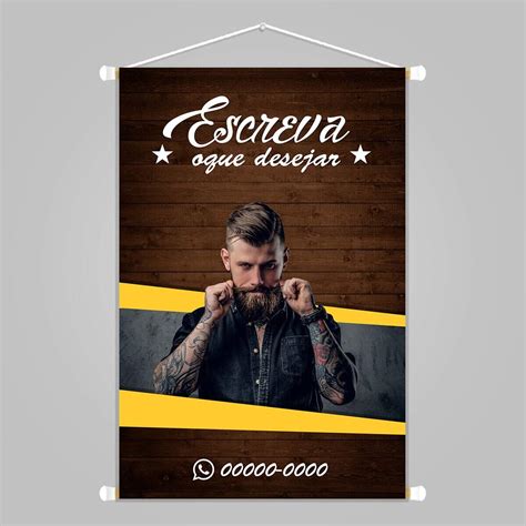 Banner Impresso Em Lona Para Barbearia Fran Adesivos De Parede