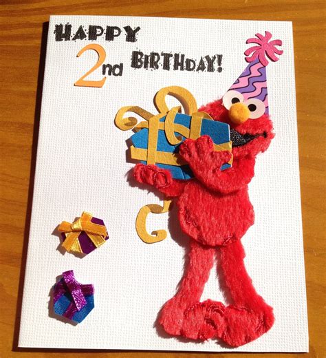 Elmo Nd Birthday Card By Daisycreationsbyjess On Etsy