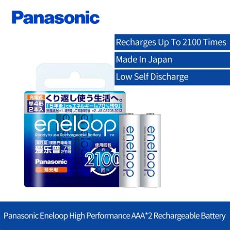 Original Panasonic Aaa Bateria Recarregável 2 Pçs Lote 1 2v 800mah Ni