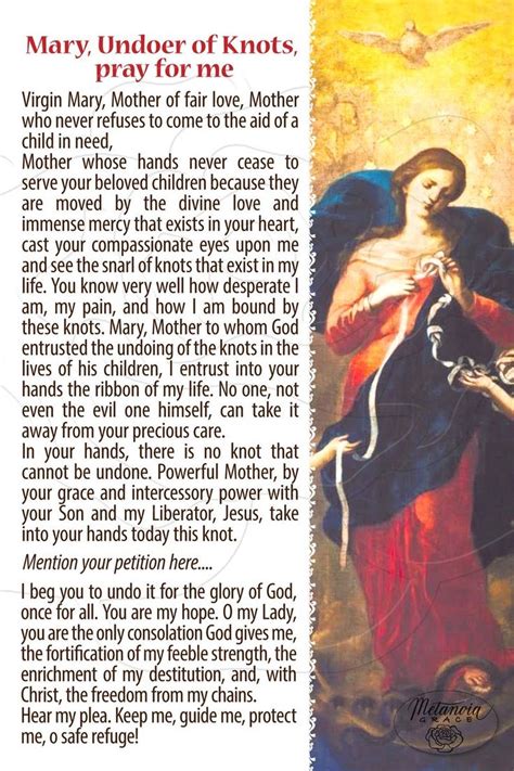 Printable Mary Undoer Of Knots Prayer