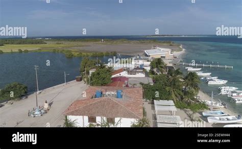 Aerial View Of The Fisherman Town Streets And Beach Airstrip Airport