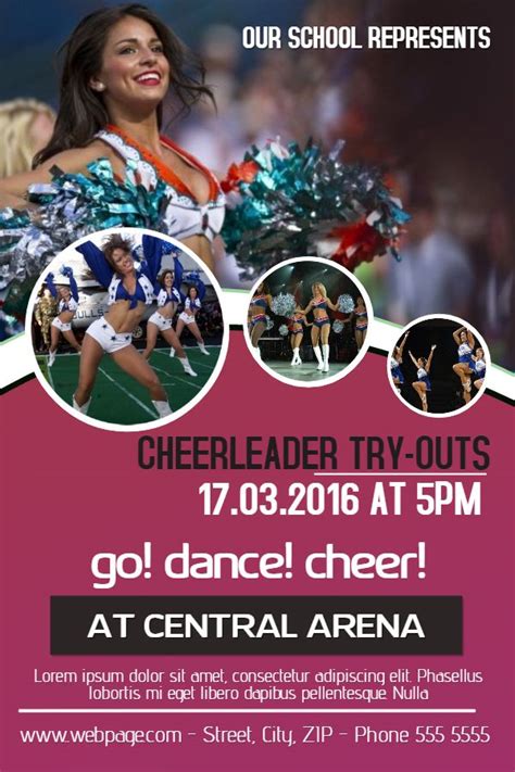 Cheerleading Tryout Posterflyer Template Cheerleading Flyer Flyer Template Cheer Flyer