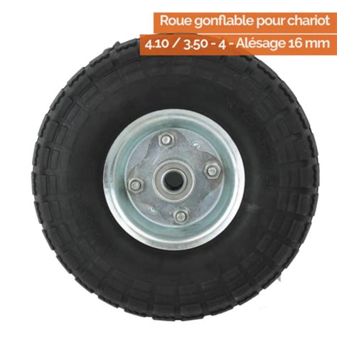 Lot De 2 Roues Gonflables Pour Chariot 25 X 7 5 Cm Axe 16 Mm Linxor