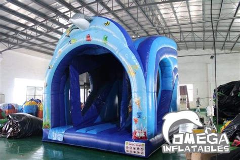 3d Ocean Inflatable Bounce N Slide Commercial Grade Bounce House