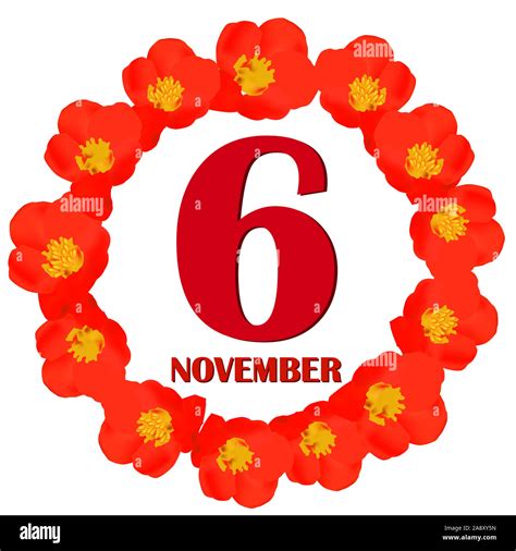 November 6 icon. For planning important day. Banner for holidays and special days. Illustration ...