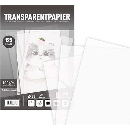 Sweelov Blatt Transparentpapier Papier Transparent Bedruckbar Din