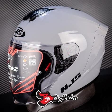 Jual HELM NJS KAIROZ SOLID STONE GREY HALF FACE ORIGINAL Shopee