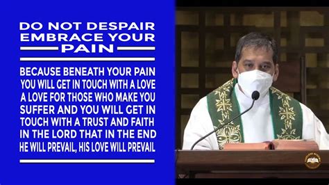 Timeless Wisdom Homily Embrace Your Pain Thur 33rd Wk In Ord Time