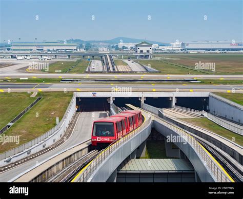 Shuttle train between the domestic and international terminals at Kuala ...