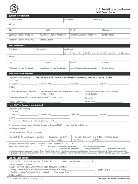 Ps Form 8165 Fill Out Sign Online DocHub