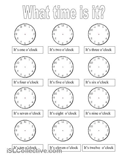 18 Clock Practice Worksheets