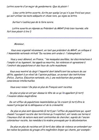 Lettre Ouverte D Un Major De Gendarm1 PDF