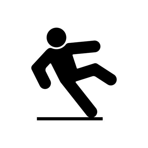 Caution Wet Floor Warning Informational Sign Slip Man Icon Vector