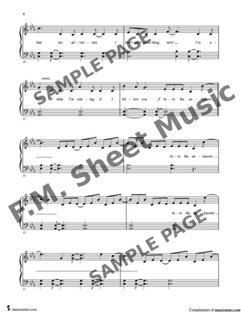 Into the Unknown (Frozen 2 - Movie Version) (Easy Piano) By Idina Menzel - F.M. Sheet Music ...